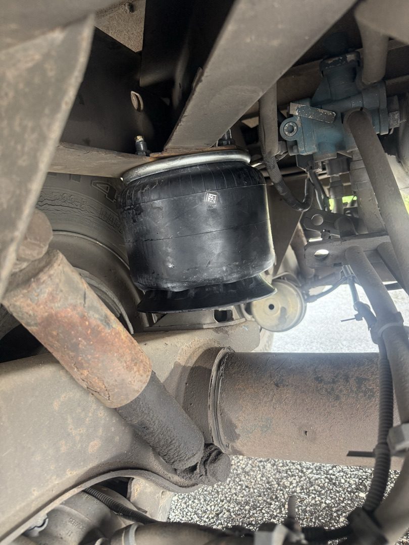 New air bag suspension installed under truck frame